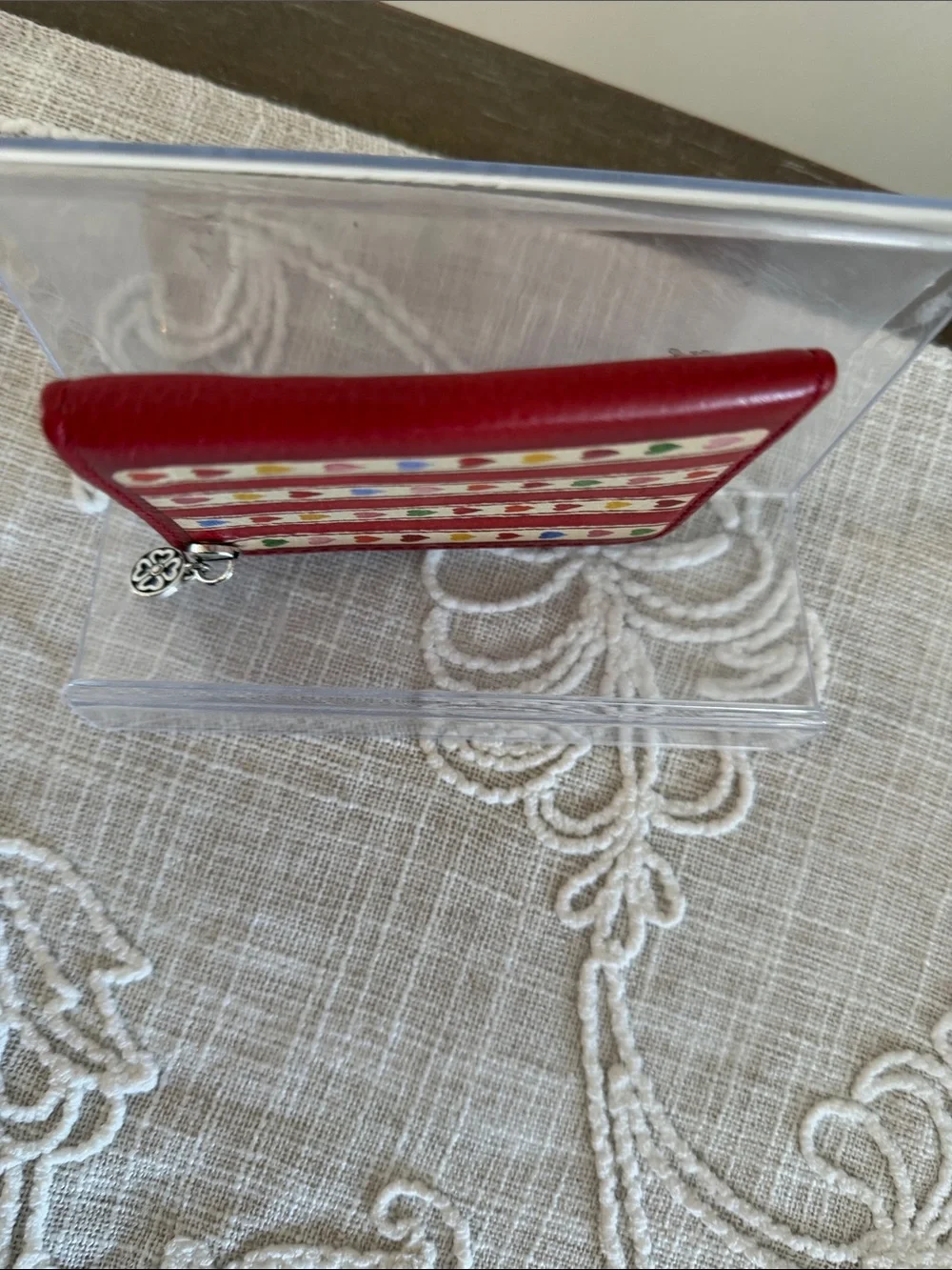 Brighton Vintage Rare Cherished Moments Red Leather Holder For Photos.
